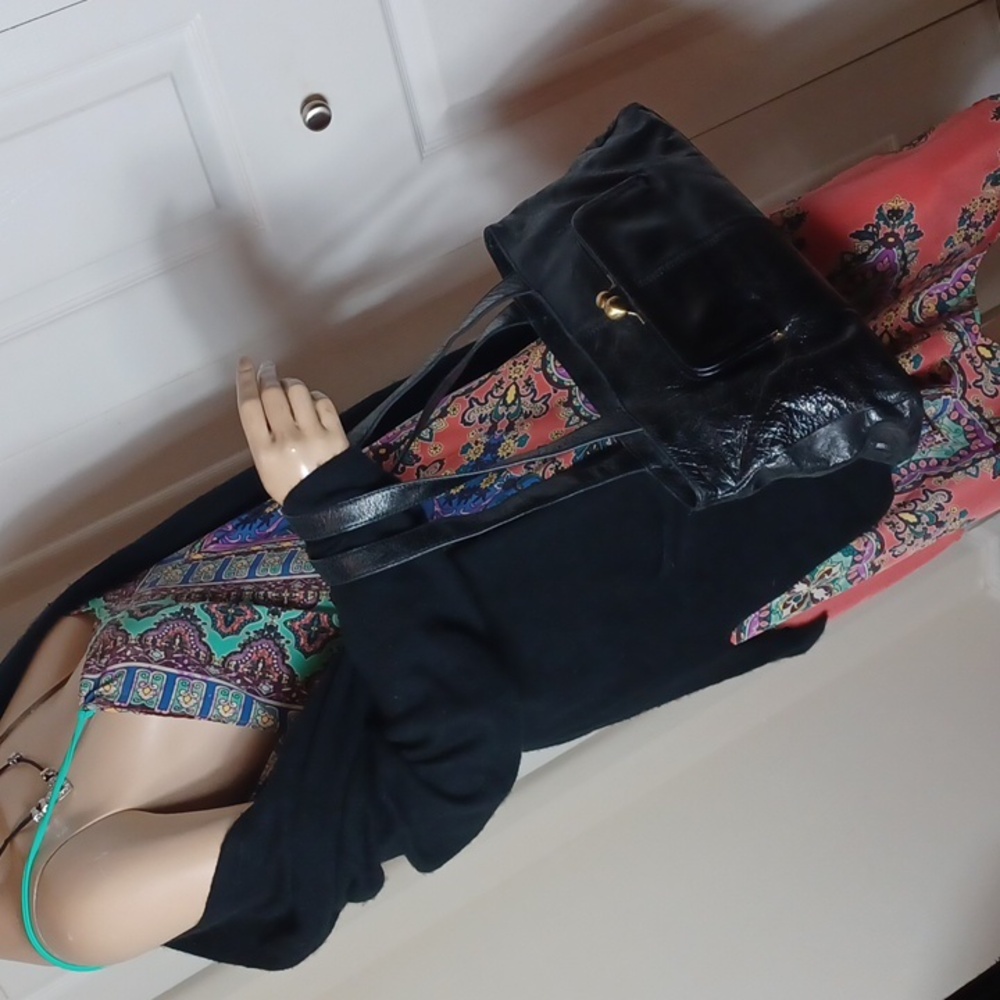 BLACK LEATHER HOBO INTERNATIONAL - Picture 9 of 14